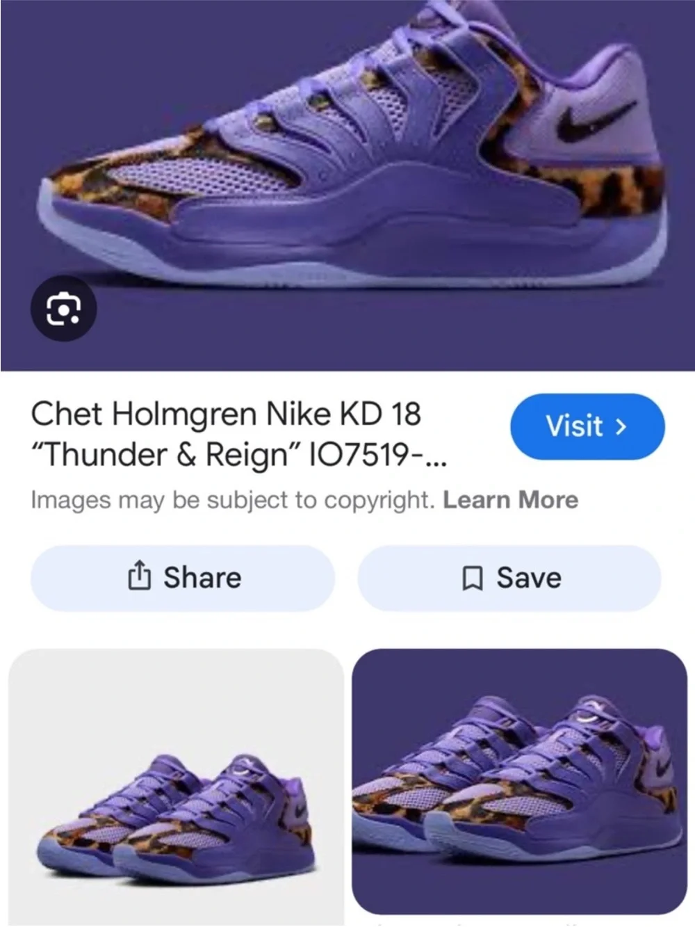 Men’s Chet KD - 18 Basketball Shoes in Purple with Animal Print Accent